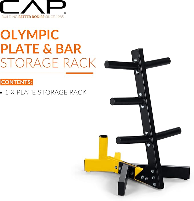 Cap Barbell Olympic Plate Tree Storage Rack, Multiple Colors
