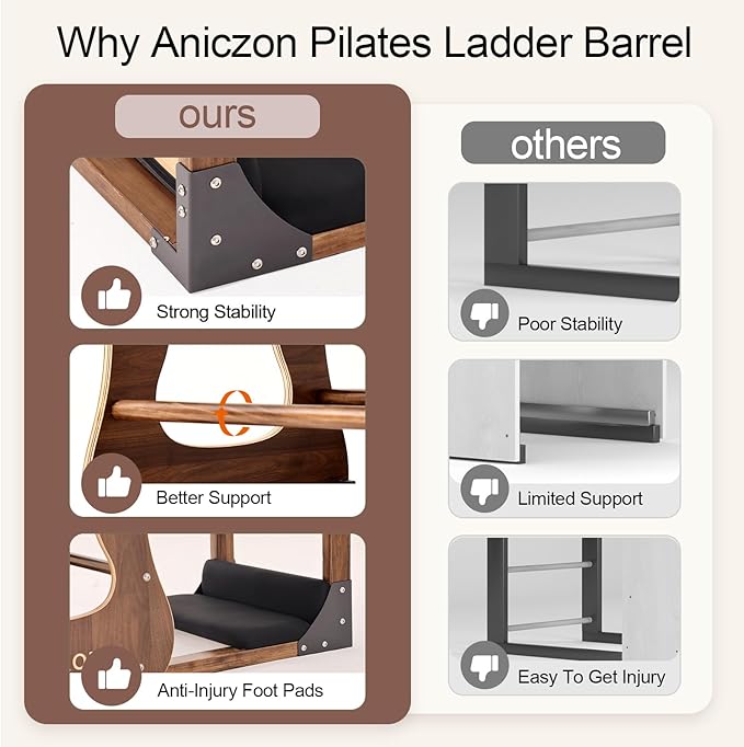 Ladder Barrel, Pilates Exercise Equipment for Building Strength and Flexibility, Strength-Training Tool, Workout Equipment for Home Pilates Gym or Studio Use