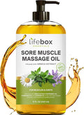 Arnica Sore Muscle Massage Oil – 100% Pure & Natural - Massage Therapy for Muscles & Joints – Body Oil Infused with Arnica Extract, Lavender, Peppermint & Chamomile Oils – 8 FL OZ