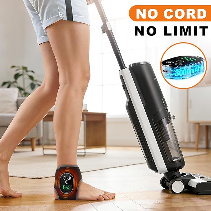 Foot and Ankle Massager for Pain Relief, Cordless Ankle Heating Pad Foot Renew Massager with Heat, 4 Heat Levels & 3 Vibration Modes