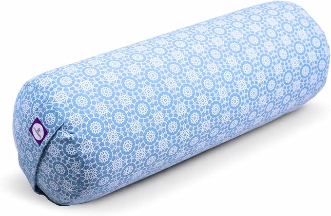 Yogikuti Iyengar Yoga Bolster for Restorative Yoga and Meditation – Lightweight Cotton Support Pillow with Handle for Easy Carry, Versatile for Pose Modification, Balance, Back Relief, and Relaxation
