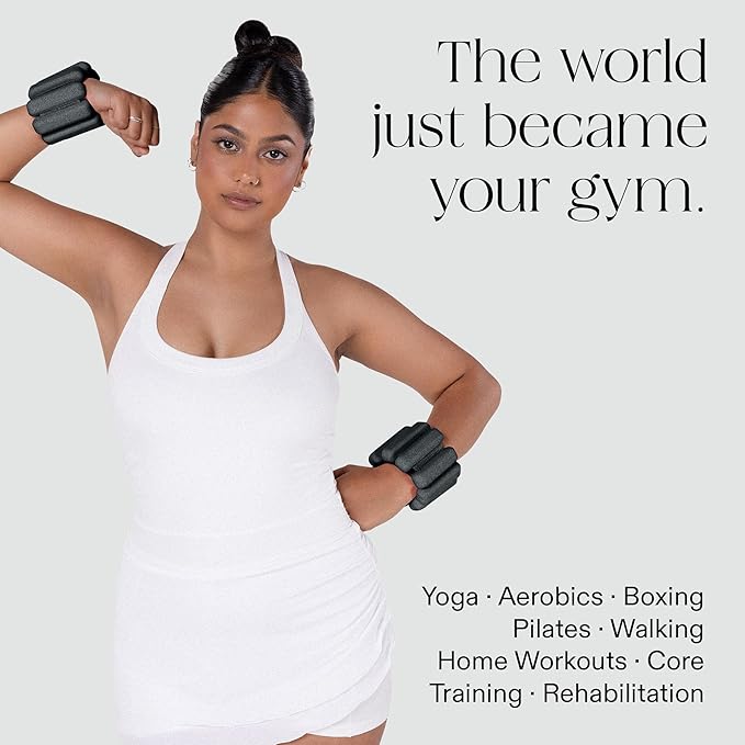 Bala Bangles Wrist & Ankle Weights for Women & Men - Adjustable Weighted Bands - Soft Silicone Arm & Leg Weights for Pilates, Yoga, Walking, Barre, Home Workout & Strength Training Exercise