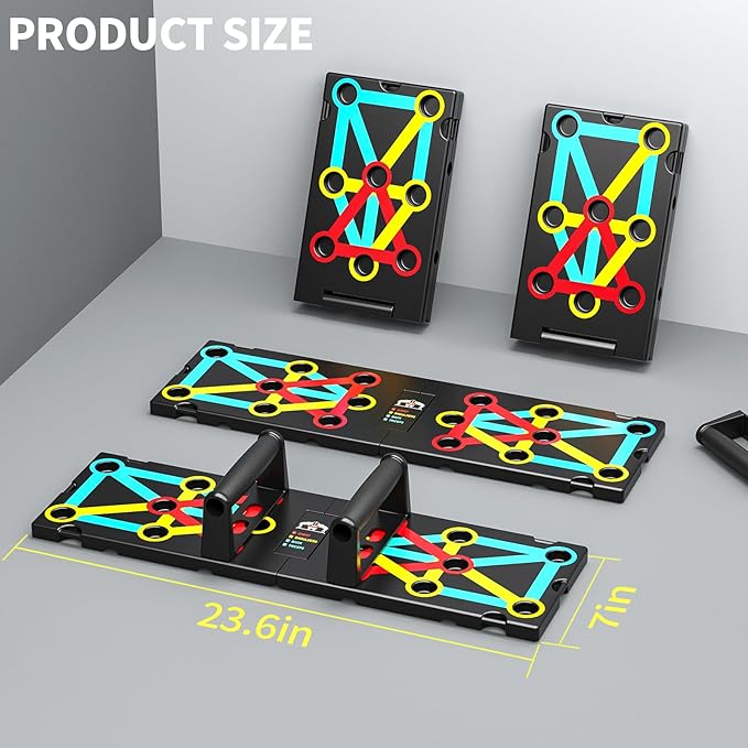 Multi-Functional Push-Up Plate. Portable and Foldable Push-up Board with Handle for Muscle Building and Strength Training