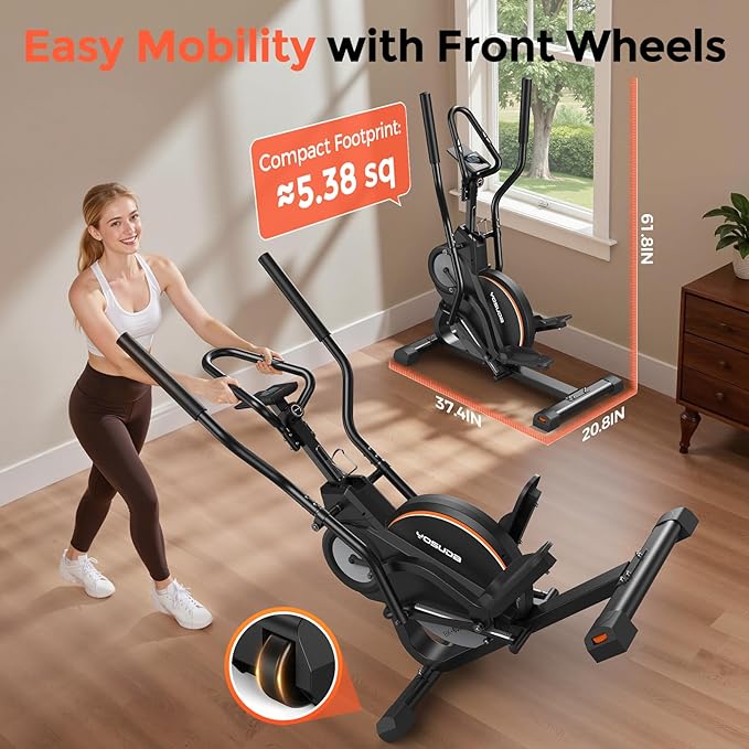 YOSUDA Elliptical Exercise Machine, 3-in-1 (Elliptical + Cardio Climber + Stair Stepper) Elliptical Machine for Home with 45°Incline, 15.5 in Stride, 16-Levals Resistance, Quiet Magnetic System