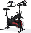 Exercise Bike, Wool Felt Brake Pad Stationary Bike - Quiet Belt Drive Indoor Cycling Bike for Home Cardio, Adjustable Handlebar & Extra Soft Seat, Digital LED Monitor with 300lb Weight Capacity
