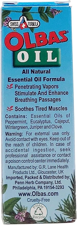 Olbas Therapeutic, Aromatherapy Inhalant and Massage Oil, 0.32 fl Ounces. Pack of 1 Bottle