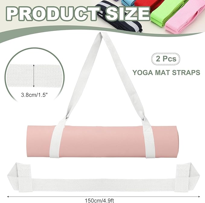 Yoga Mat Straps for Carrying, Adjustable Exercise Mat Sling Holder Multi Purpose Mats Carrier