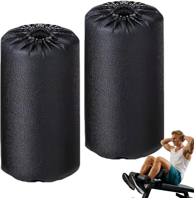 High-Density Foam Foot Roller Replacement for Gym Machines, Balanced Density Leg Extension Pad with Anti-Wobble Contact, Flexible Secure Fit for Home Gym, Rehab & Training (2 Pack)