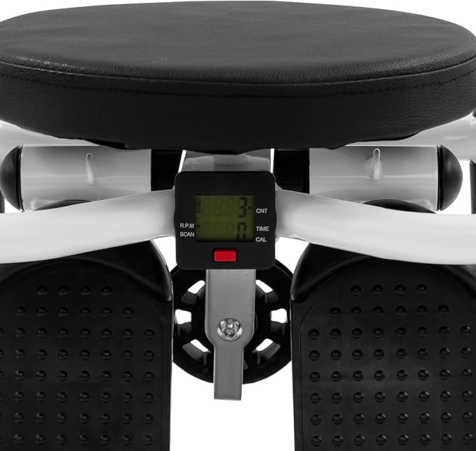 Mini Steppers for Exercise at Home, Side-to-Side Lateral Rocking Fitness Stepper with Digital Monitor/Resistance Bands Machine, Total Body Workout, 300LBS Capacity for Home Workout