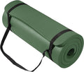 BalanceFrom 71x24 Inches Extra Thick Yoga Mat 1-Inch High-Density Foam – Roll-Up Exercise Pad with Double-Sided Non-Slip Surface and Carrying Strap for Pilates and Home Workouts, Multiple Colors