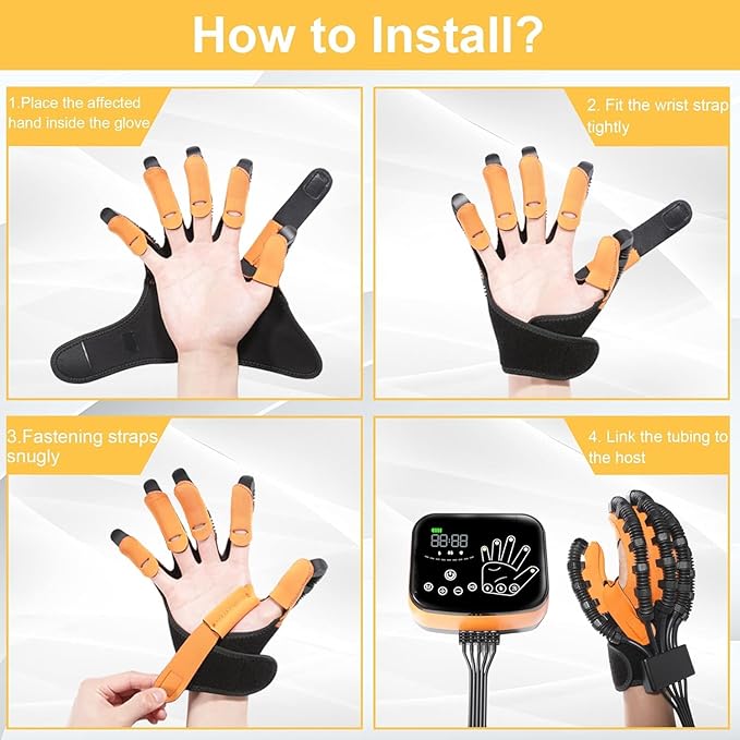 6th Generation Upgrade Rehabilitation Robot Gloves for Stroke Recovery – Hand Weakness & Hemiplegia Home Physical Therapy Device with Mirror Training & Multi-Mode (Left Hand, XL)
