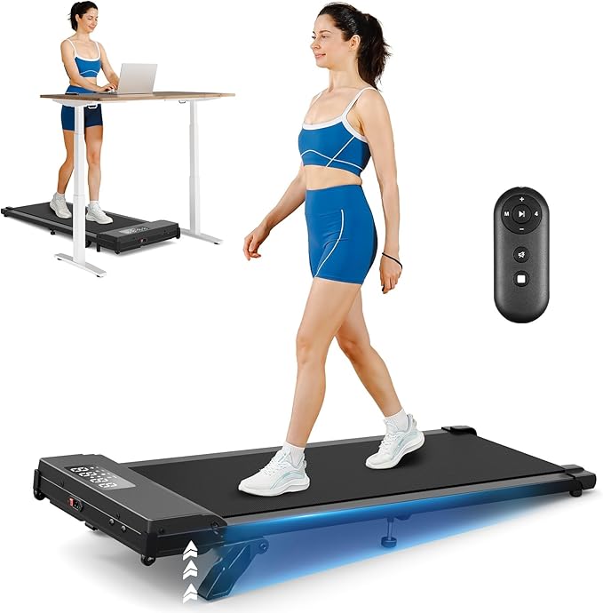 THERUN 10% Walking Pad with Auto Incline, Walking Pad for Home and Office, 2.5 HP Brushless Core Portable Under Desk App Walking Pad with Remote Control and LED Display