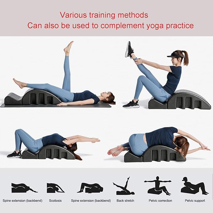 Pilates Spine Corrector Arc Barrel for Back Flexibility, Core Strength & Posture Support, Spinal Corrector Pilates Foam in Black