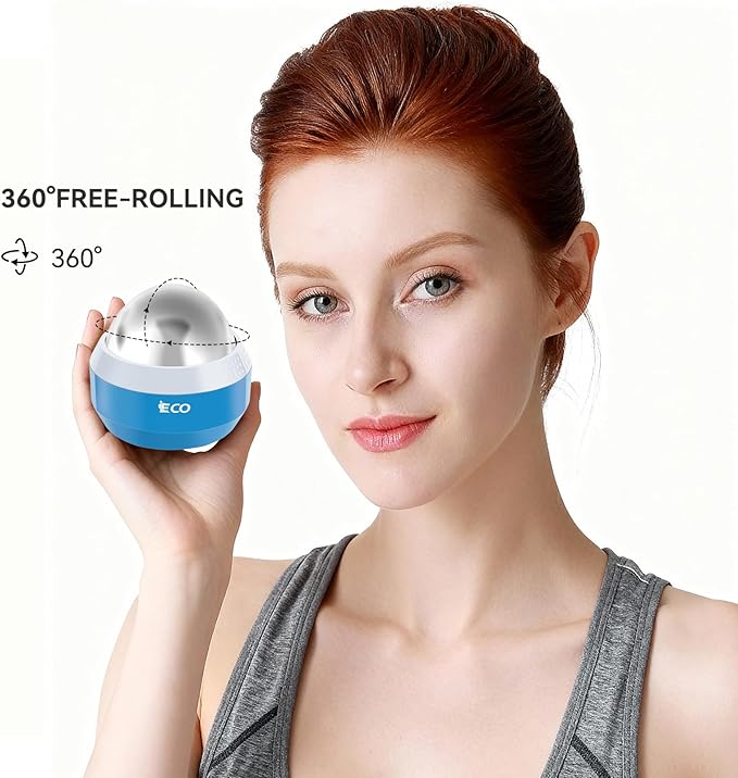 iECO Cold Massage Roller Ball - Ice Roller Ball for Muscles Deep Tissue, Cold & Heat Therapy, Plantar Fasciitis Roller