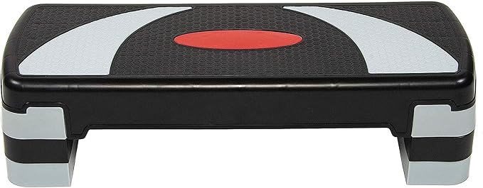 BalanceFrom Aerobic Step Platform Trainer with Adjustable 3-Level Risers, 400 Pound Weight Capacity – Non-Slip Exercise Stepper for Cardio, Strength, and Fitness Workouts at Home or Gym