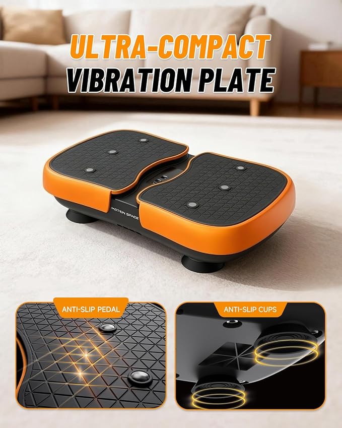 Portable Cordless Vibration Plate – Wireless, Rechargeable, 4 Speed Levels, for Body Massage, Relaxation & Circulation Boost