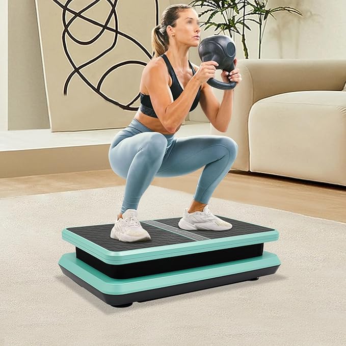 Vibration Plate Exercise Machine, Full Body Shake Plate Vibration Platform Machines for Lymphatic Drainage, Vibration Plates for Weight Loss Home Fitness Equipment with Resistance Bands