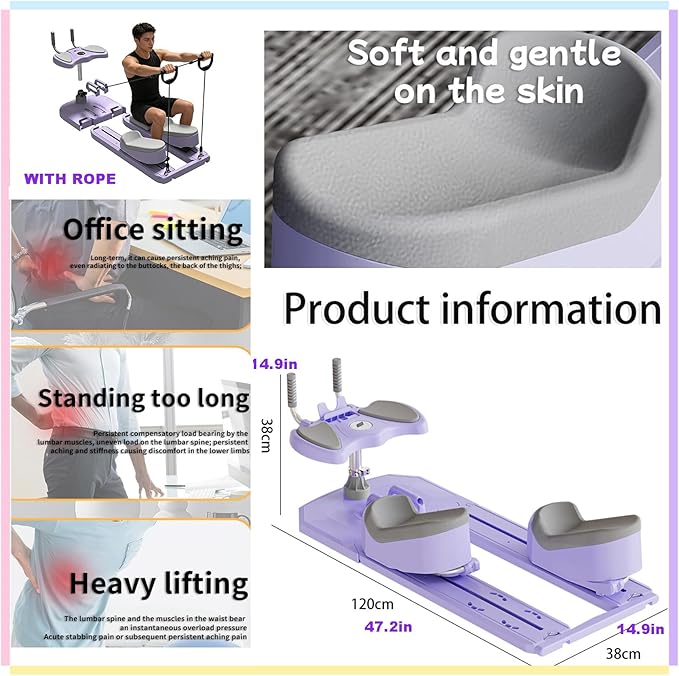Crawling Training Machine Spine Twist & Stretch Trainer Effective Waist & Spine Workout, 3 Adjustable Height LED Counter 230kg Capacity,Detachable,for Full-Body Workout