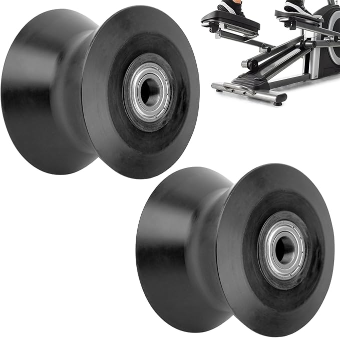 2 Pcs 238880 Elliptical Machine Replacement Leg Roller Compatible with Free-Spirit, Ree-bok (Icon) Models, It Can Reduce Friction, Improve The Smooth Mobility of The Pedal and Enhance Stability