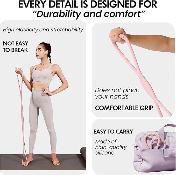Figure 8 Resistance Band, Figure 8 Resistance Bands for Women Men, Keep Resistance Band Figure for Working Out, Non-Slip Handles, Home Gym, Yoga & Physical Therapy