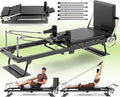 91“ Pilates Reformer Machine – Foldable Full-Body Home Pilates Equipment with Adjustable Resistance, Jumpboard, Upgraded Wheels, 400lb Support, for Rehab & Core Strength