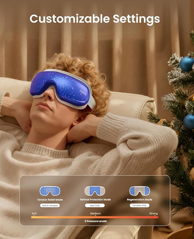 RENPHO Limited Edition Eye Massager with Heat and Cooling Voice Control, FSA Eligible HSA Mothers Day Birthday Gifts for Mom Women Men Her Him, Eye Mask for Migraines Relief, Eyeris 3 Reduce Dry Eyes