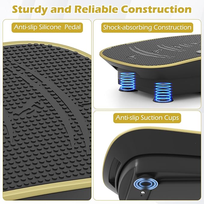 Goplus Vibration Plate Exercise Machine, Vibrating Platform for Lymphatic Drainage w/Remote, LED Display, Home Workout Full Body Shake Board for Weight Loss
