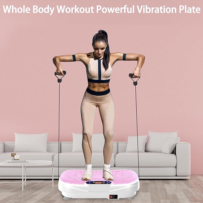 ZeHuoGe Vibration Plate Exercise Machine,Fitness Platform Exercise Machine,Full Body Shaker Workout Vibrate Stand, Shake Board Sport for Weight Loss Fat Burner for Women Men