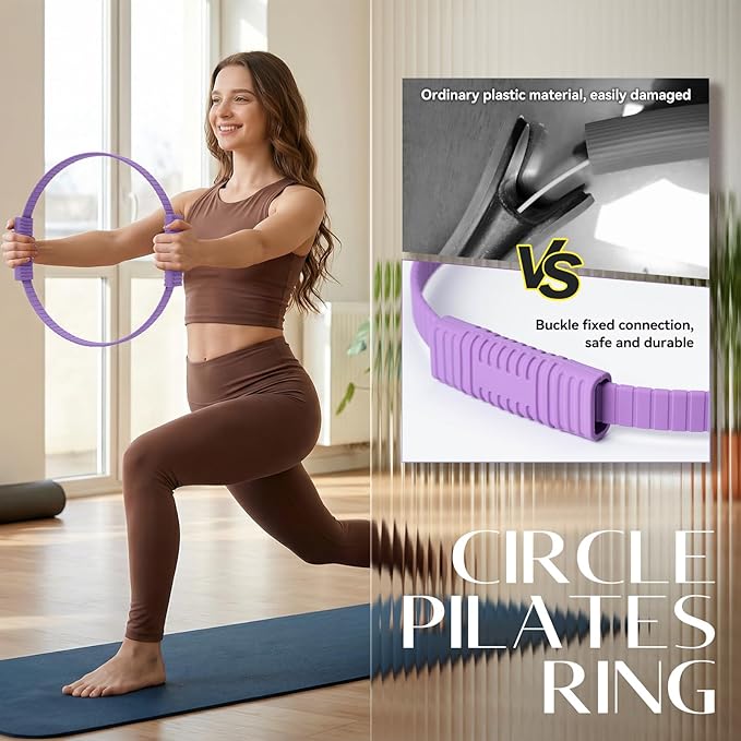 Pilates Kit, Pilates Ring and Ball Set with 5-Level Resistance Bands for Core Strength, Stretching, Toning & Full Body Home Workout Pilates Equipment
