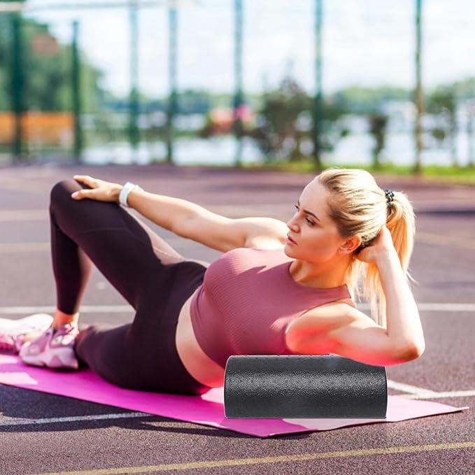 Half Round Foam Roller - Half Foam Roller, Semi-Circles Foam Roller, Half Round Roller, Half Round Yoga Roller | Half Round Exercise Roller, Compact Half Cylinder Foam Roller for Travel
