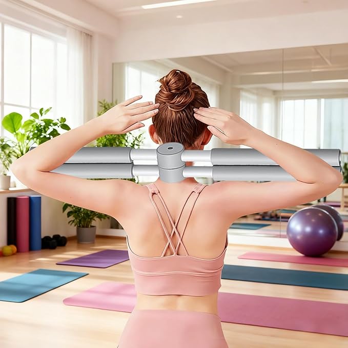 Yoga Stick - Back Alignment Tool, Neck Training Equipment, Spine Straightening Rod, Correction Device, Stretching Fitness Gear | Travel-Friendly Back Stretcher for Sitting, Offices, Home