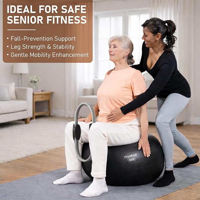 Pilates Ring, 15-Inch Magic Circle with Extra Thick Padded Handles, Pilates Equipment for Toning Inner Thighs, Arms and Strengthening Cores- Workout Guide Included