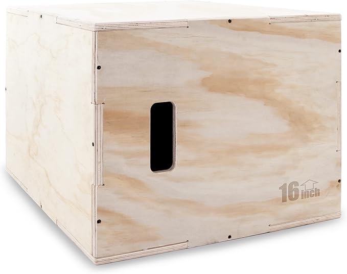 ProsourceFit 3-in-1 Wood Plyometric Jump Box For Cross Conditioning, Agility, Vertical Jump Training & Plyo Workouts