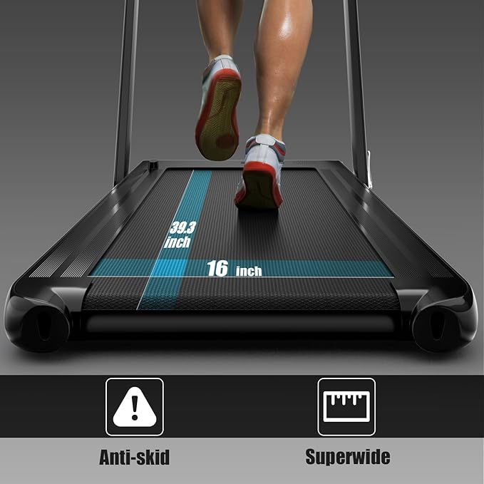 Goplus 2 in 1 Folding Treadmill, 2.25HP Superfit Under Desk Electric Treadmill, Installation-Free with Remote Control, APP Control and LED Display, Walking Jogging for Home Office