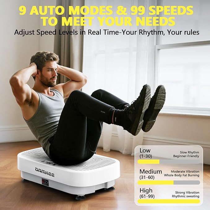Vibrating Board Exercise Machine, Vibrating Platform for Lymphatic Drainage, 120 Speeds, Upgraded Vibrating Board for Weight Loss, Full Body Workout Equipment, Perfect for Home Fitness