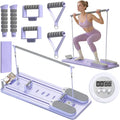 Pilates Board, Pilates Reformer, Pilates Reformer Machine, Multi-Purpose Foldable Pilates Reformer Board, 9-in-1 Foldable Pilates Reformer Equipment with Timer,