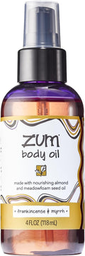 Indigo Wild Zum Frankincense & Myrrh Body Oil - Nourishing Body Massage Oil for Massage Therapy & Hydration - Nourishing, Vegetarian Massaging Oil with Sweet Almond Oil - 4 fl oz