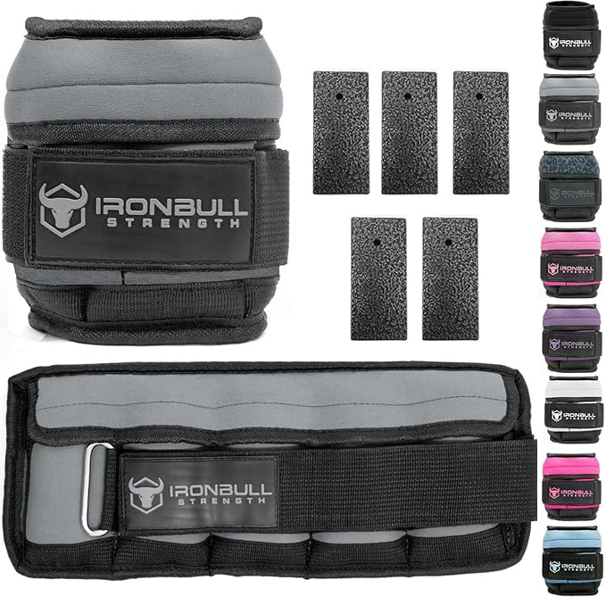 Adjustable Ankle Weights (10lbs/Pair) - Weighted Ankle Weight for Walking, Gym and Exercise - 2, 4, 6, 8, 10 LB Leg Weight Set with Straps for Women and Men - 1-5 lbs Each Ankle Adjustable for Weight Lifting