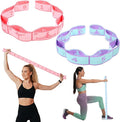 2PCS Elastic Yoga Stretching Strap with Loops, Stretch Strap for Dance, Gymnastics Stretching Ballet Dance Bands, Adjustable Stretching-Bands, Multi-Loop Exercise Bands for Pilates, Latin and Yoga
