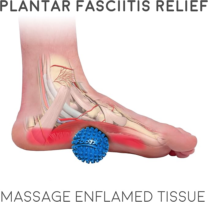 Body Back Foot Star® Massager Ball and Plantar Fasciitis Roller - Soothe Foot Stress, Discomfort, Aches, & Tightness (2-Inch, Blue)