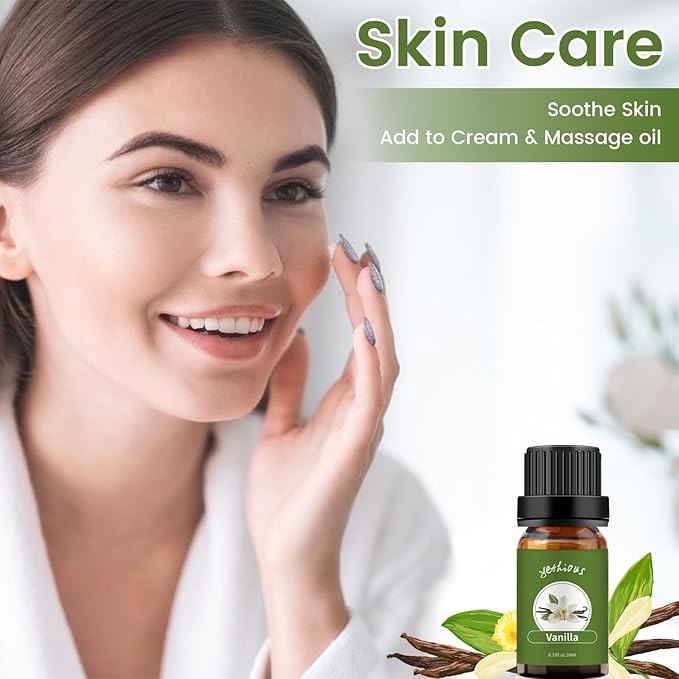 yethious Vanilla Essential Oil for Diffuser & Aromatherapy Perfume Oil Pure Natural Vanilla Essential Oil for Skin - 10ml