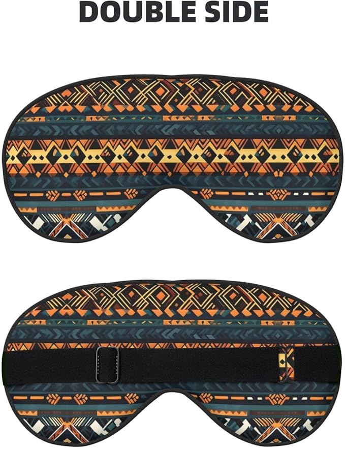 African Tribal Ethnic Texture Head-Mounted Double-Sided Light-Blocking Sleeping Eye mask to Protect Eyes and Relieve Eye Fatigue