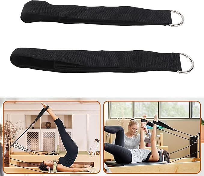 Pilates Straps, 2Pcs D Buckle Straps Double Loop Exercise Wrist Band for Home Gym Fitness Workout
