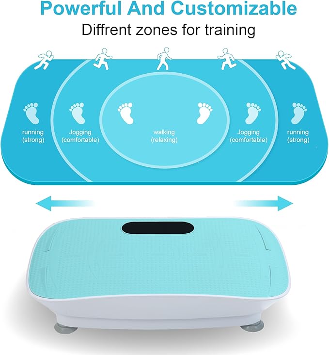 Silent Vibration Platform for Fitness & Massage - 10 Frequency Settings, Fat Burning, Weight Loss, Full Body Shaking Machine, Unisex, Blue