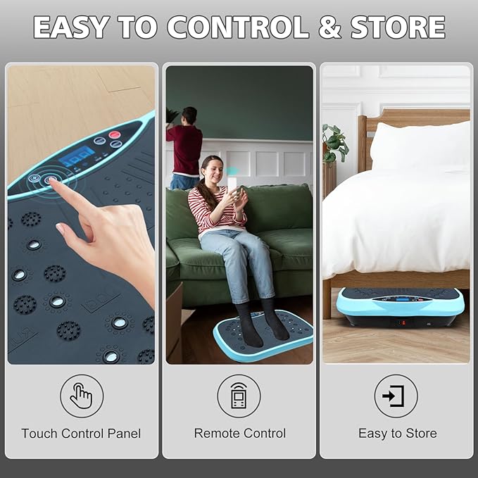 Vibration Plate Exercise Machine, Whole Body Workout Equipment for Weight Loss, Vibrate Fitness Platform Waver Vibration Platform Machines 300 Lbs Capacity for Home Fitness Full Body Shaker