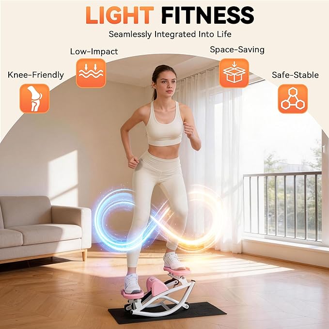 Gannyfer Rock Stepper with Digital Display, Side to Side Lateral Stepper Machine with Resistance Bands for Home Workout, Low-Impact Fitness Equipment for Legs, Glutes & Core