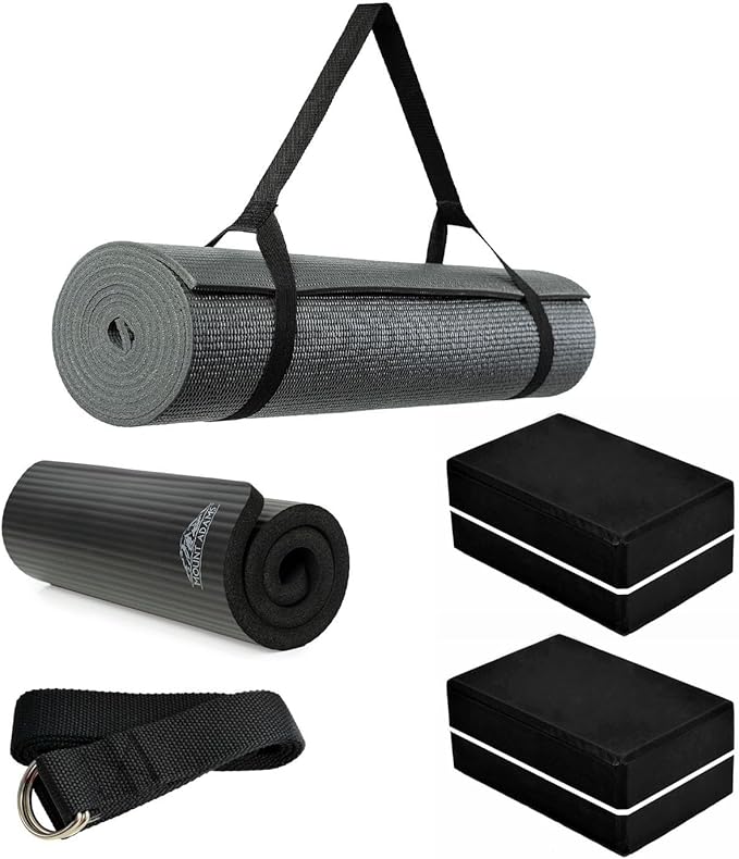 Hello Fit 5-Pack or 6-Pack Exercise Starter Kit - Yoga Accessories and Props for School, Studio, Home