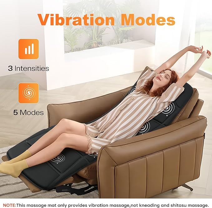 CILI Full Body Massage Mat with Heat, Vibration Back Massage Pad, Full Body Massager for Bed Chair Sofa, Massage Mattress Pad