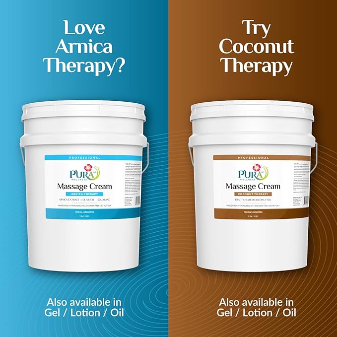 Arnica Therapy 5 Gallon Massage Cream, Arnica Extract, Professional, Massage Therapy, Deep Tissue, Unscented, Hypoallergenic, Natural Ingredients, Skin Hydrating, Moisturizing, for Bruising