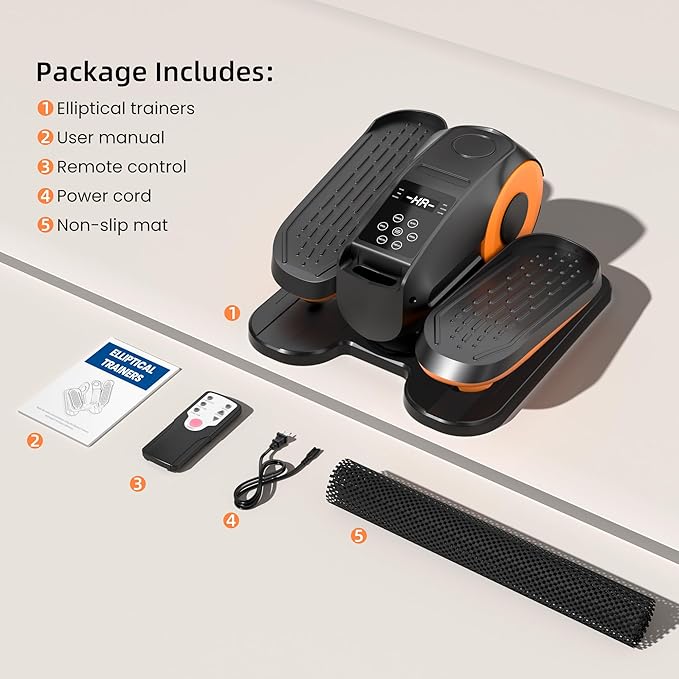 Under Desk Elliptical Machine with Remote Control, 12-Speed Electric Leg Exerciser for Home & Office, Quiet Portable Pedal Exerciser for Adults, Seniors and Everyone Seeking Easy Fitness